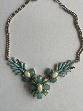 J Crew Statement Green Floral Bib Necklace - Women Jewelry